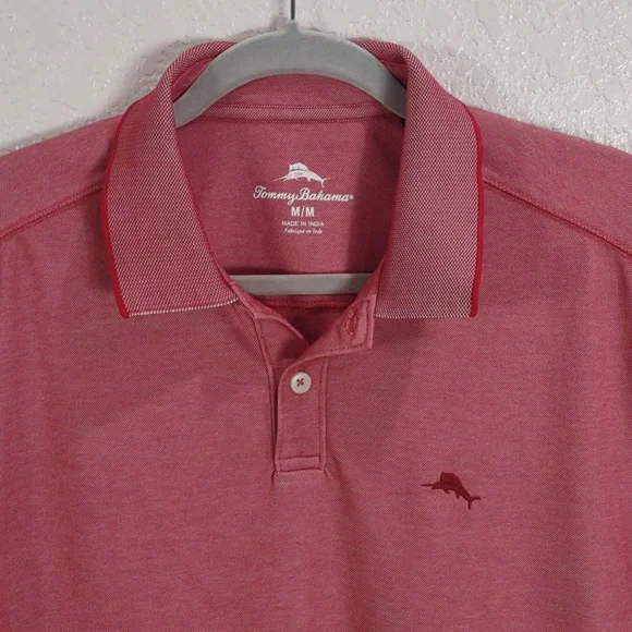 Tommy Bahama Coral Polo Shirt, Size M - Picture 6 of 17